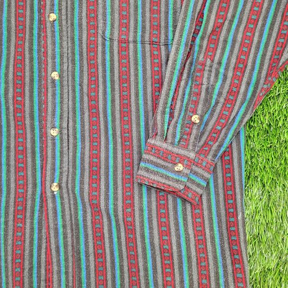 Vintage Y2K McGregor Button Shirt Large 23x30 Striped - Picture 4 of 10